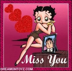 Betty Boop I Miss You Cards