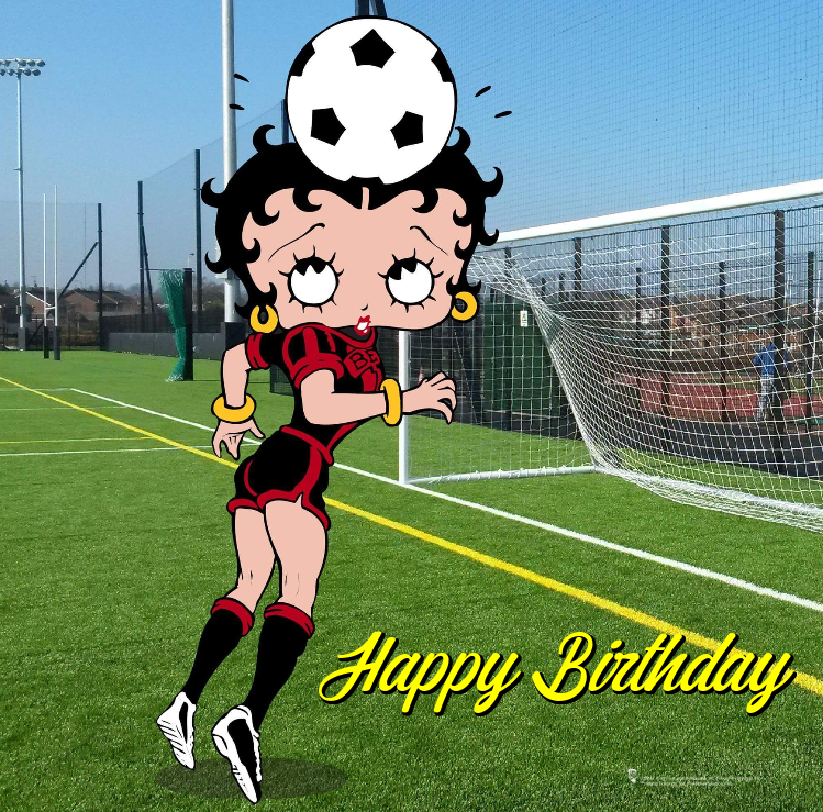 Betty Boop Soccer Birthday Cards